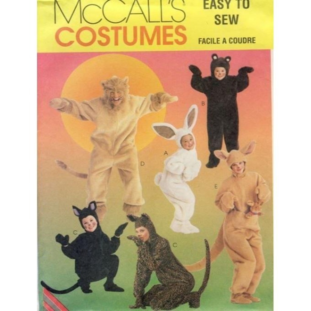 McCall's Sewing Pattern 8953 Animal Costumes Adult Size‎ 38-40